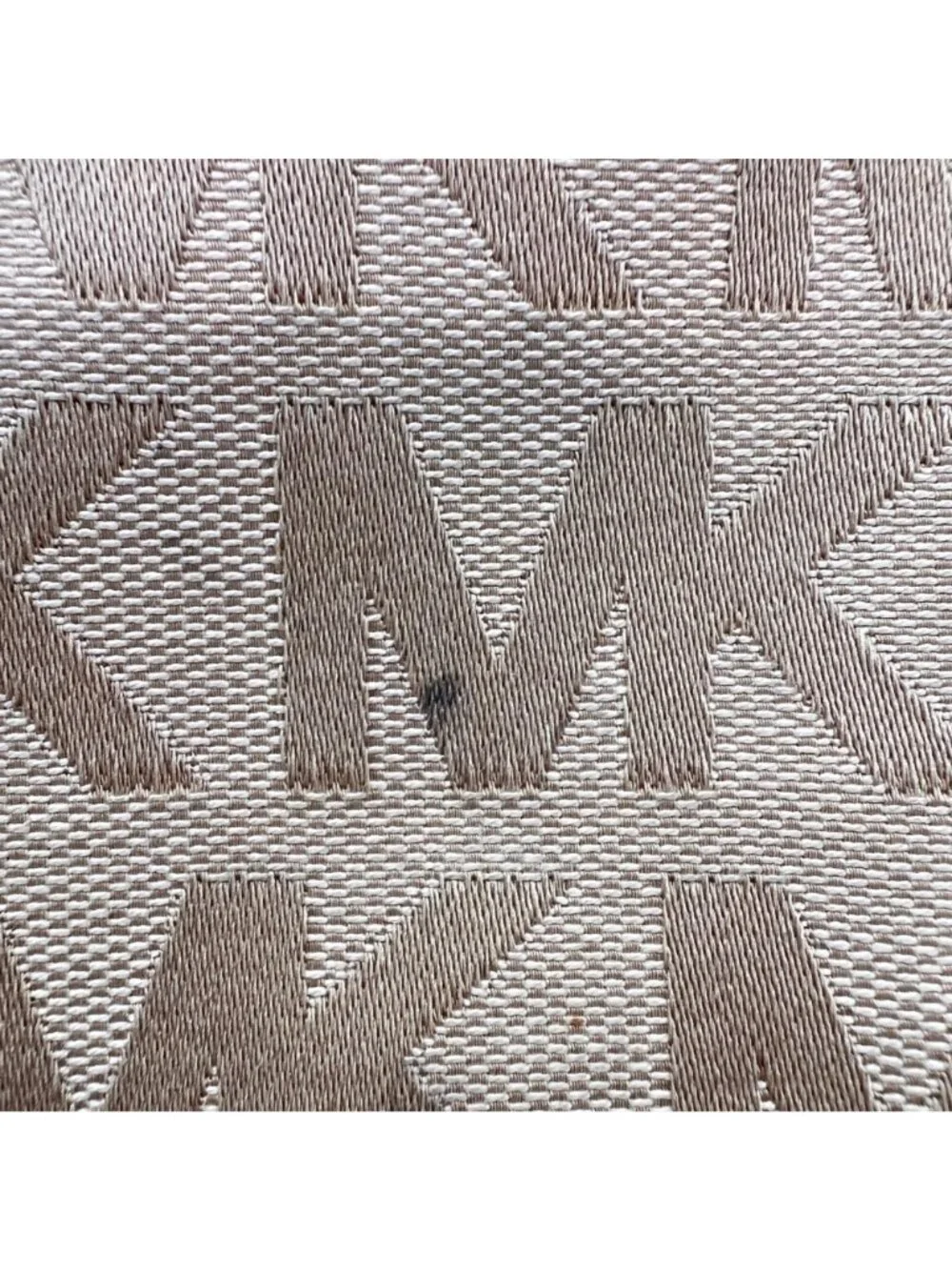 Michael Kors MK Logo Canvas Tote Bag Adjustable Leather Straps Beige Brown Gold